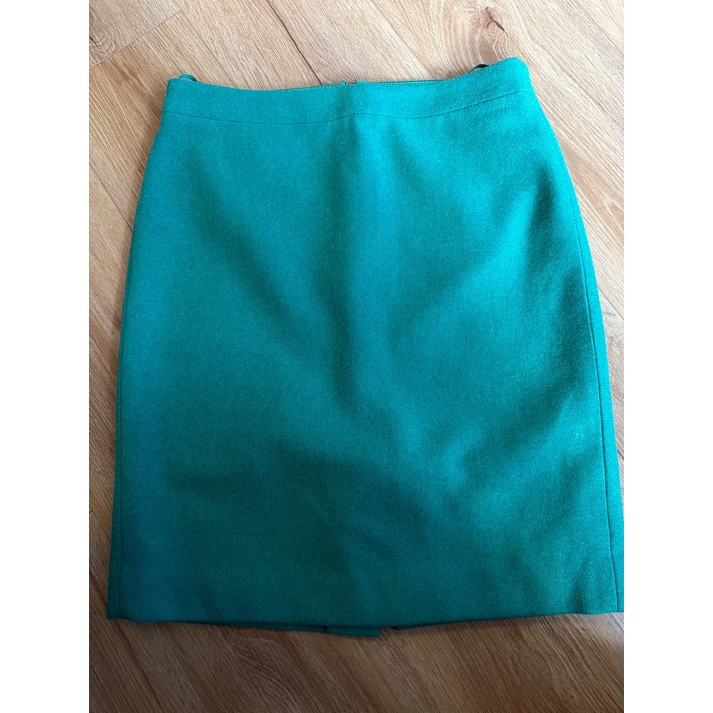 J.Crew The Pencil Skirt Emerald Green Wool Blend Size 6 Style 46575